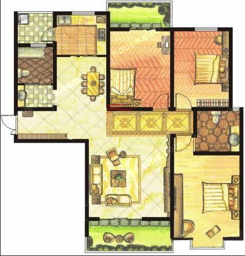 東方明珠 3室2廳2衛(wèi)1廚2陽臺142.75㎡