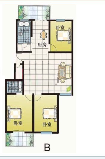 B戶(hù)型 140㎡ 3室2廳